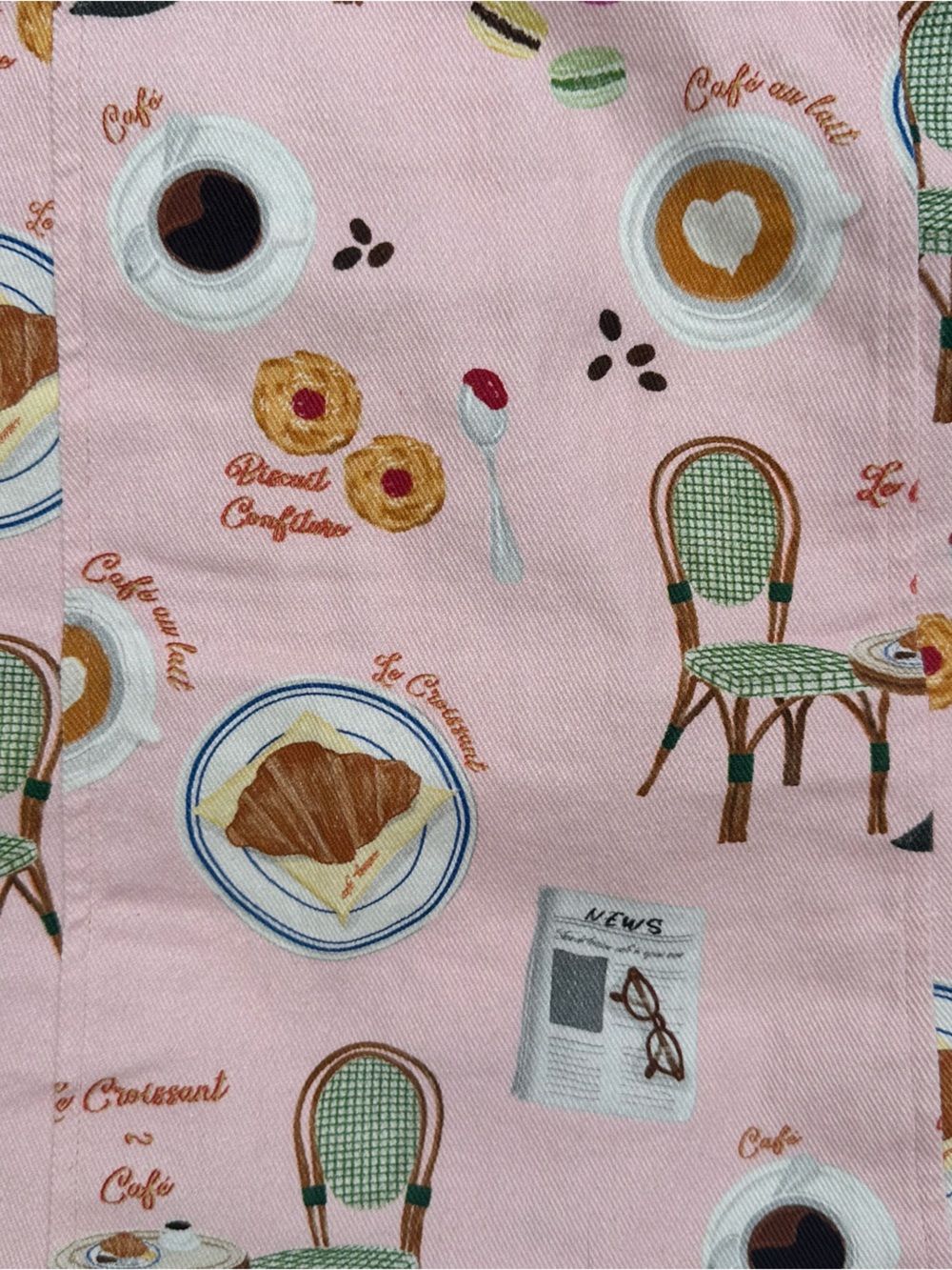 Pink Cafe Print Sleeveless Dress - Picture 2 of 3